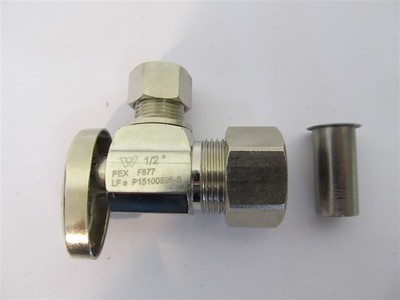 Uponor LF4410500, LF Brass Compression Angle Stop Valve for 1/2'' PEX
