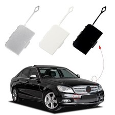 Car Front Bumper Tow Hook Cover Cap Towing Eye Fit for Mercedes-Benz C White