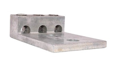 Burndy K3A27U 2N Aluminum Universal Terminal 3/0 6 AWG 3 Port 2 Hole 1/2'' Stud