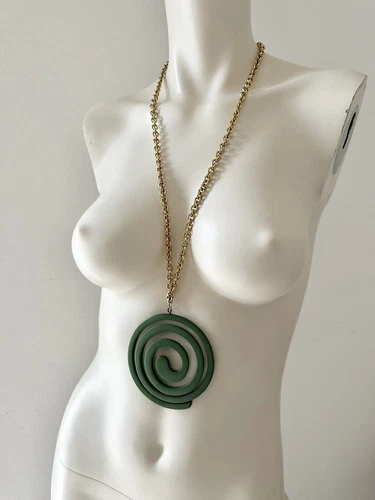 MOSCHINO Couture Collana in oro Catena Ciondolo vintage Zampirone Mosquito...