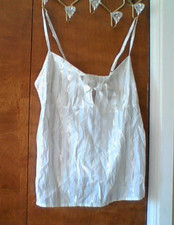 Awesome Victoria's Secret Sz M White Gold Shine Stripe Cami Tanktop Knot/Keyhole
