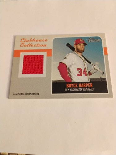 Bryce Harper #BH 2019 Topps Heritage Clubhouse Collection Relics card