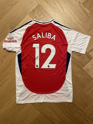 Arsenal London Shirt with William Saliba Autograph (Beckett COA)