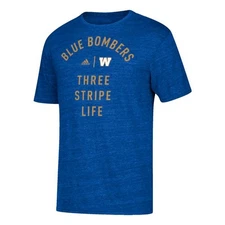 Winnipeg Blue Bombers CFL Adidas Originals Men's Blue Tri-Blend T-Shirt