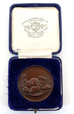 Agricultural Prize Medal Hare Design Thomas Fattorini Birmingham Cased Vintage