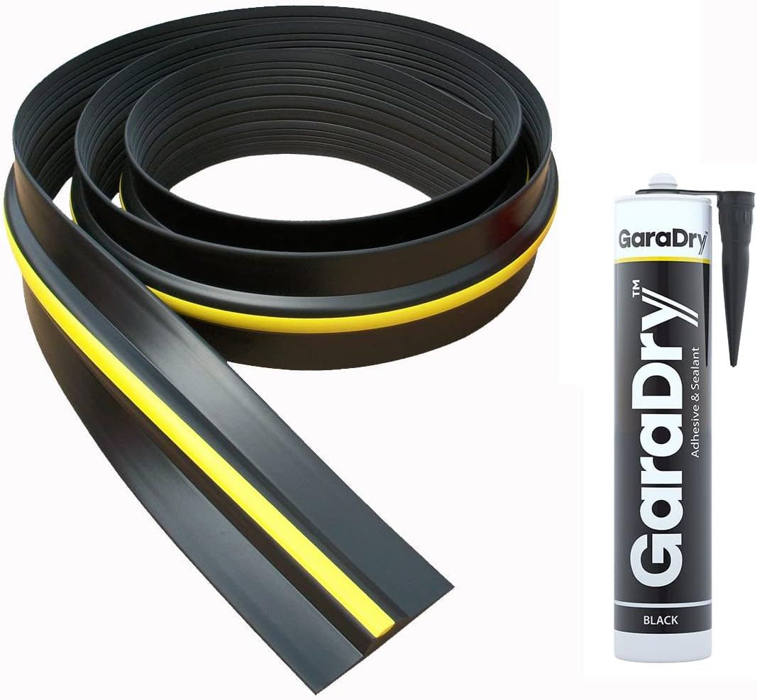 Kit Barriera Soglia Garage PVC Flessibile 15mm | Lunghezza 2,52m