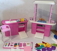 VTG Barbie Kitchen Partial Playset 1990 Stove Sink Oven Chair  Accessories