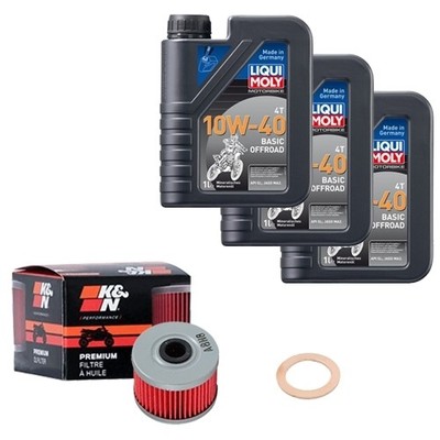 K&N Öl Set LM 10W-40 Off. 3L für Honda TRX 520 FM2 Fourtrax Foreman ES PS Bj.20