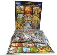 Seasons Stained Glass Jigsaw Puzzle White Mou...