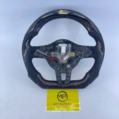 LED Forged Carbon Fiber Steering Wheel Fit For Volkswagen MK6 Golf 6 R GTI Jetta