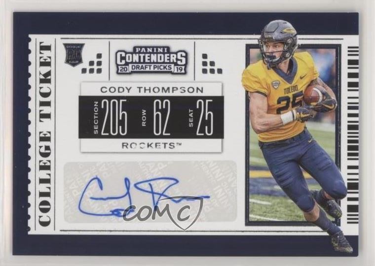 2019 Panini Contenders Draft Picks College Ticket Cody Thompson #290 Auto 2r5
