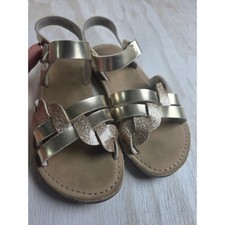 Gymboree Girls Gold Metallic Glitter Strappy Sandals Size 12 Boho Classic Summer