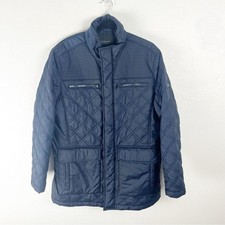 MARC Andrew Marc Blue Quilted Puffer Long Sleeves Multiple Pockets Coat Medium
