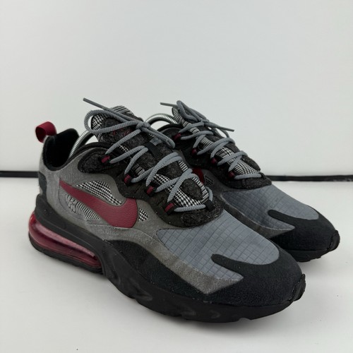 Nike Men Air Max 270 React Alabama Houndstooth Shoes Gray Black Noble Red Sz 15