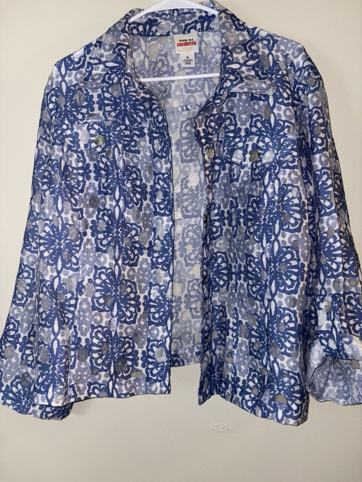 Womens Ruby Rd. Long Sleeve Button closure collar… - image 1