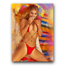 Nina Agdal #3 Art Card Limited 21/50 Edward Vela Signed (Celebrities Women)