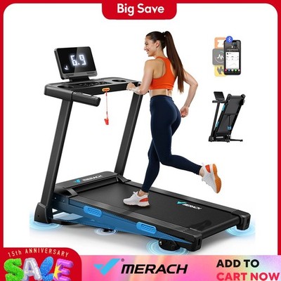 MERACH Foldable Incline Treadmill 7.5MPH Quiet for Home
