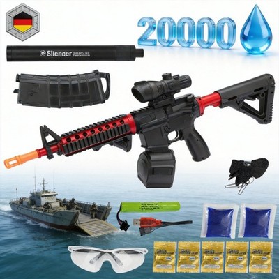 Wasserpistole, Elektrische M4A1 Gun Gel Ball Blaster  mit 20.000 Gel, Schwarz DE