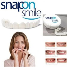 1 juego de carillas blancas superiores e inferiores dientes a presión sonrisa dentaduras temporales