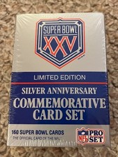 1990 Pro Set Super Bowl XXV Silver Anniversary Commemorative Card Set NEW SEALED