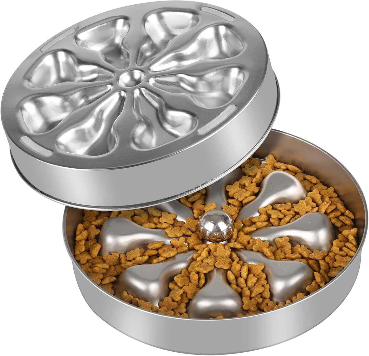 Ciotola Slow Feeder Acciaio Inox Antiscivolo M - Design Moderno per Cani