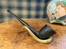 Vintage & Lightly Smoked Ebony Finely Blasted Dublin - Briar Estate Tobacco Pipe