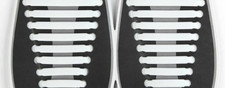 WHITE  No Tie Shoelaces  Elastic Shoe Laces Rubber  Lacing System  14 Laces