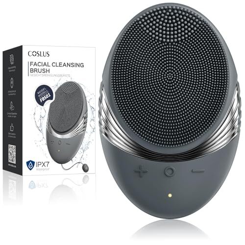Facial Cleansing Brush Face Scrubber : Portable Silicone Waterproof Grey - Picture 2 of 7