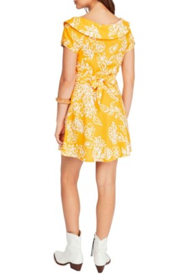 Free People A Thing Called Love Mini Dress - Yellow Combo