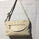 Stone Mountain Handbag White Pebbled Leather Shoulder Bag Satchel Purse