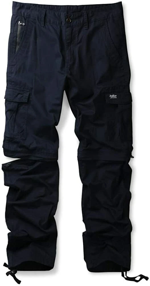 Men's Zip Off Cotton Convertible Pants Durable Cargo Shorts Trousers