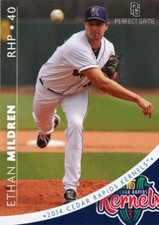 2014 Team Issue Cedar Rapids Kernels ETHAN MILDREN RC TWINS UNIV OF PITTSBURGH