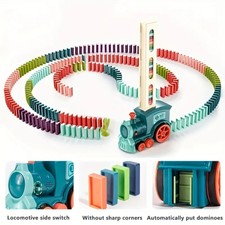Automatic Laying Domino Train Electric Car Brick Blocks Kits Educational DIY Toy