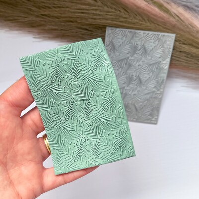 Texturmatte | Palmblatt Detail | Polymer Clay Gummistempel, Laub Fliesen Blatt
