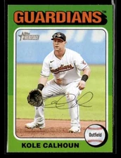 2024 Topps Heritage #62 Kole Calhoun SP SHORT PRINT CARD Cleveland Guardians