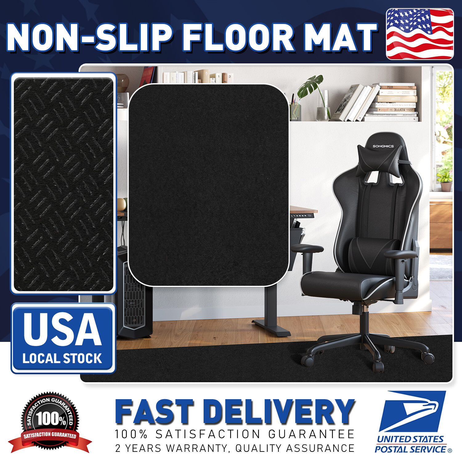 1PCS Office Desk Chair Mat Carpet For Hardwood Floor Anti-Scratch Protector Pad