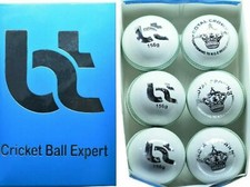 6 Cricket Balls box leather balls White 156g Excellent Quality Genuine leather