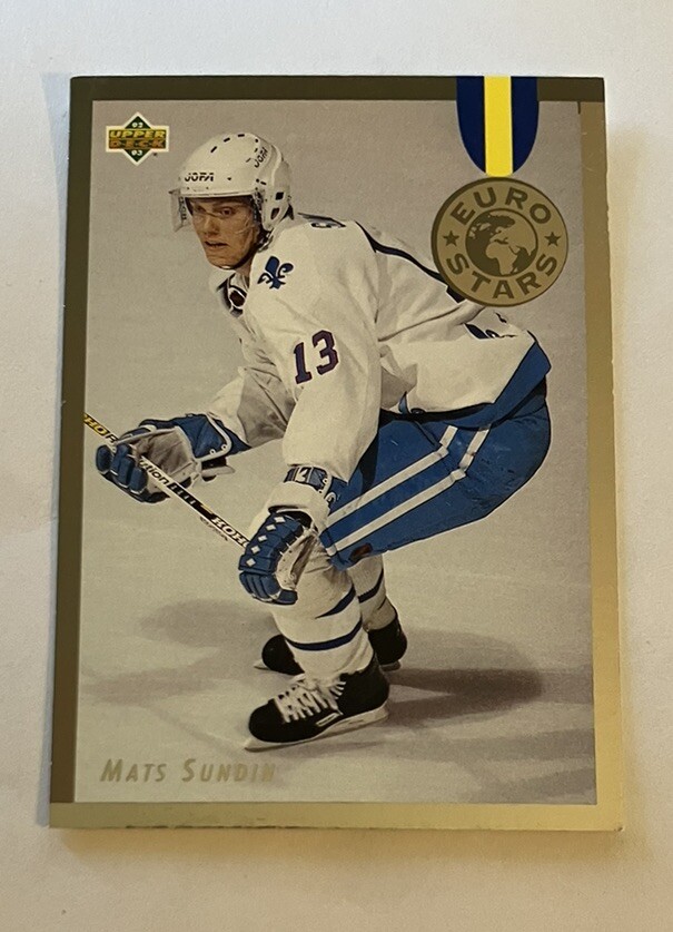 Mats Sundin 1992-93 Upper Deck Euro Stars #E18 Quebec Nordiques