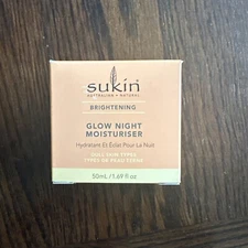 Sukin Australian Natural Glow Night Moisturiser, Brightening, 1.69 fl oz (50 ml)