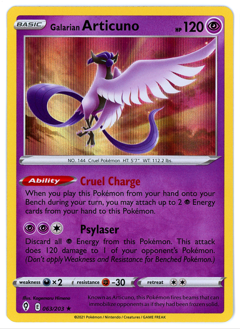 Galarian Articuno - 063/203 - Holo Rare - Pokemon Singles