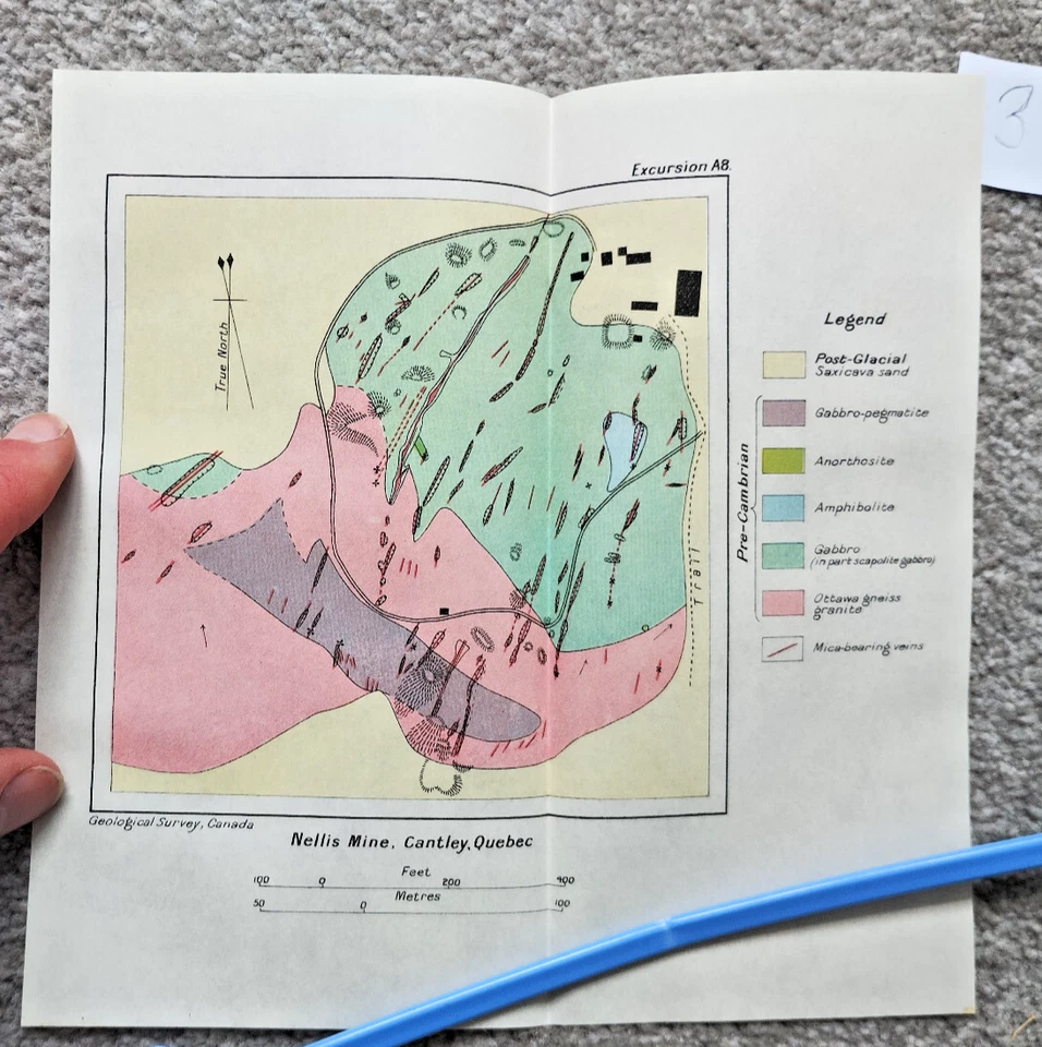 1913 Antique Geological Map of Nellis Mine, Cantley, Quebec - Canada - Image 1 of 1