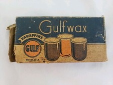 Vintage GULF Gulfwax Paraffine Paraffin Wax Box Cakes Canning Candles 1/4 lb
