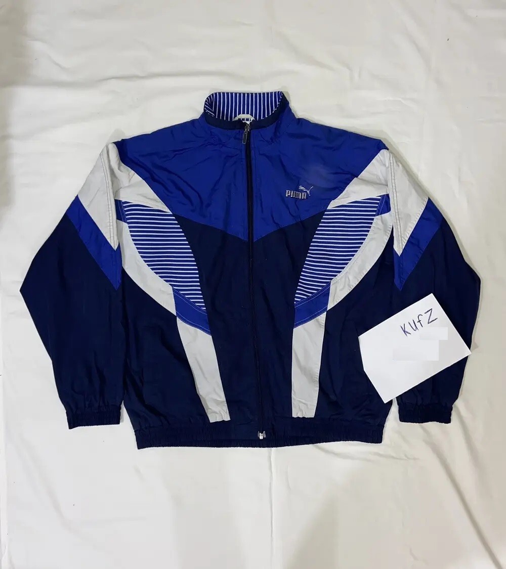 VINTAGE 90`S PUMA OLIMP ZIP JACKET LOGO Y2K TECHNO JAPANESE
