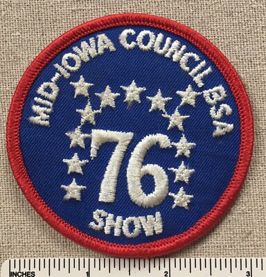 Vintage 1976 MID-IOWA COUNCIL Boy Scout Show PATCH BSA 3'' PP RE Twill - Camp