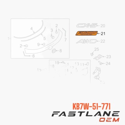 Mazda OEM 2017 Cx-5 Lift Gate-emblem Badge Nameplate KB7W51771 for
