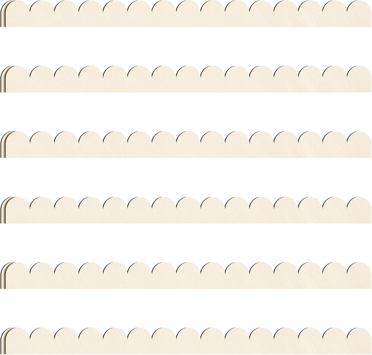 12Pcs Scallop Wood Trim 15.7 X 3.5 Inch Scalloped Wall Molding Borders For Walls