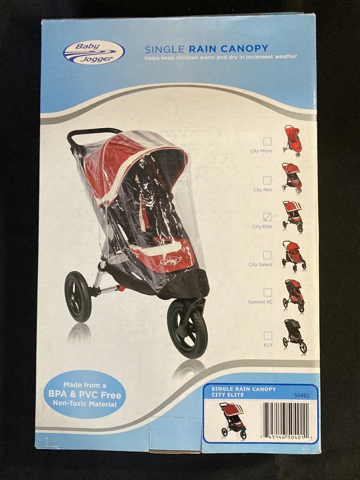Baby Jogger City Mini Single Rain Canopy Stroller Cover 50401 City Elite
Opens in a new window or ta
