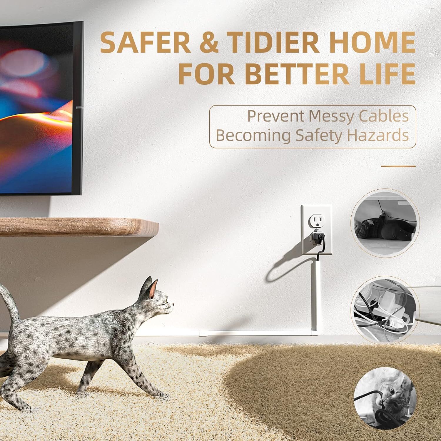 Cord Hider 94In Cord Cover Wall Paintable Wire Hider Cable Cover