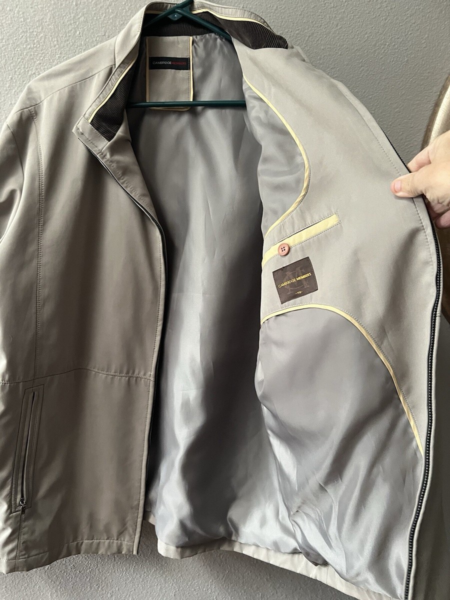 CAMBRIDGE MEMBERS VINTAGE MENS BEIGE FULL ZIP JACKET XL* | eBay