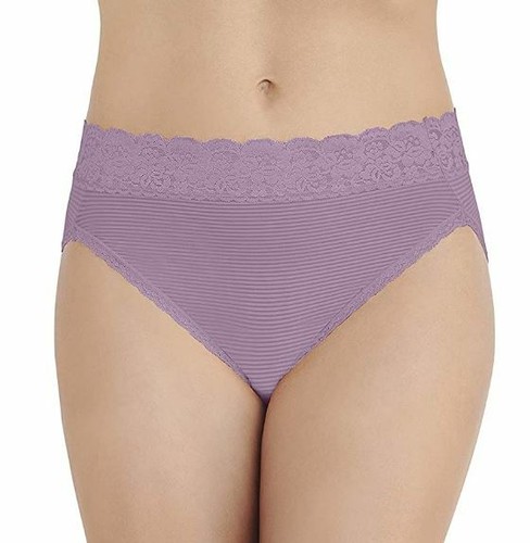 Size 8 Vanity Fair Luxurious Hi-Cut Panties 13280 Flattering Lace 5 Colors NEW - Picture 13 of 15